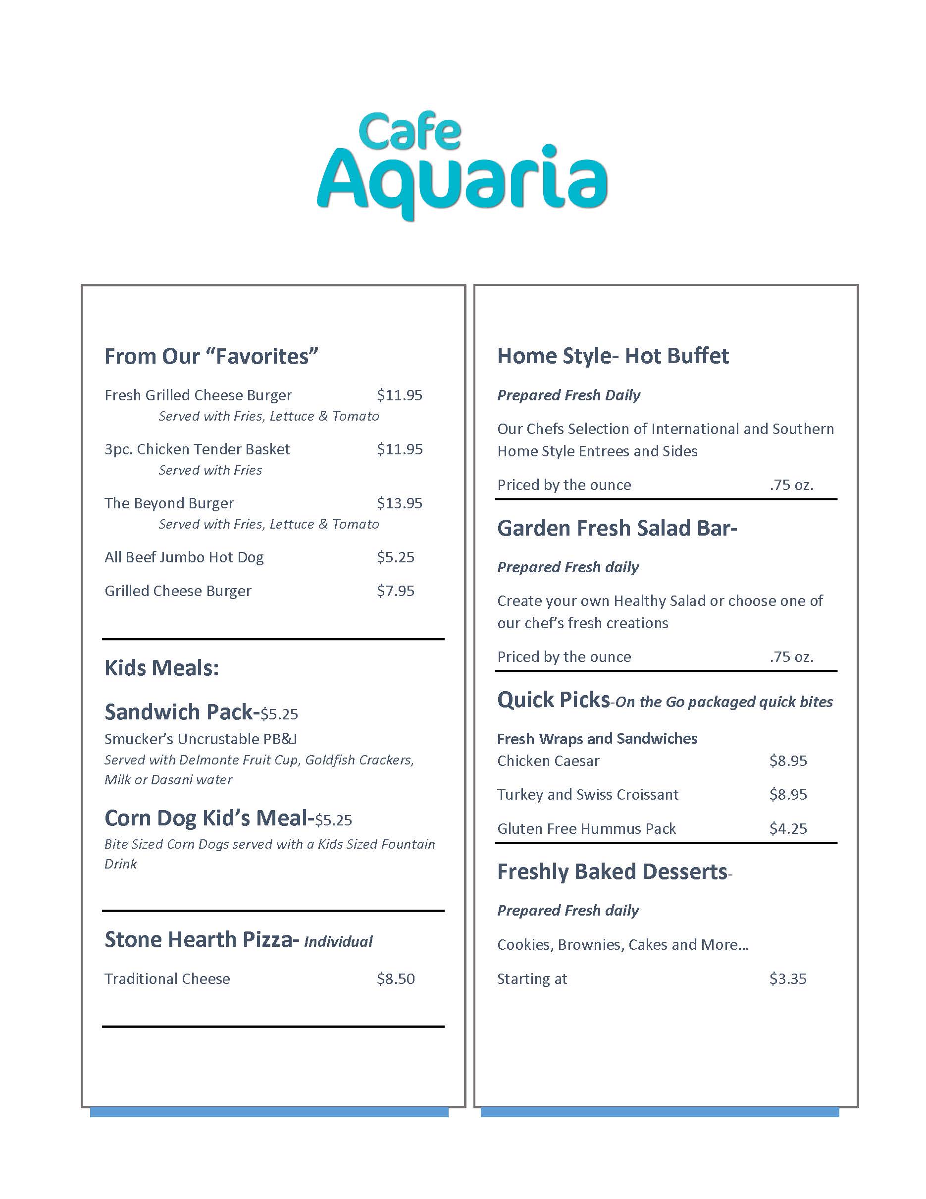 Aquarium Visitor Information Aquarium