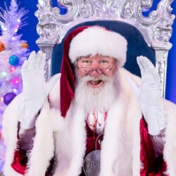 Santa with hands up