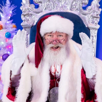 Santa with hands up
